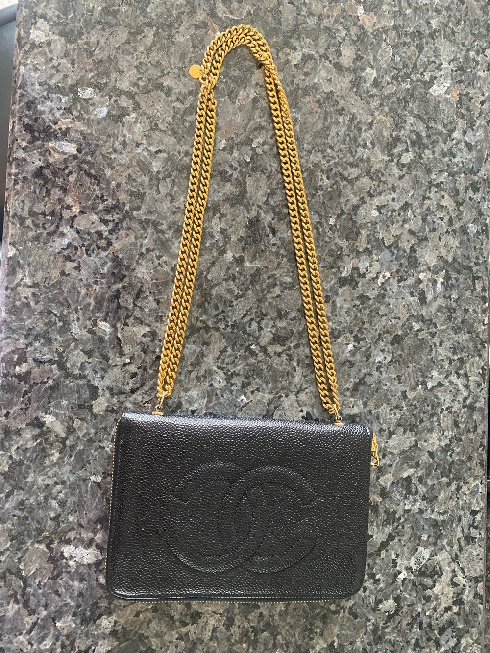 CHANEL Black Leather WOC